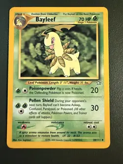 Pokemon TCG Bayleef 28/111 Neo Genesis NEO1 LP - Image 1