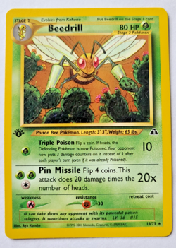 Pokemon TCG: Beedrill Neo Discovery 1st Edition #18/75 Near Mint (NM) - Image 1
