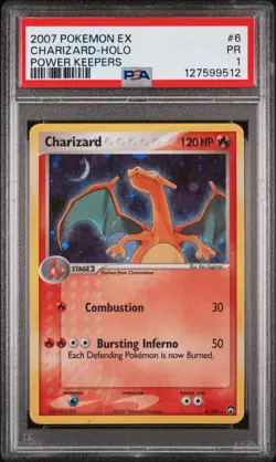 2007 Pokemon EX Power Keepers Charizard Holo Holo Power Keepers PSA 1 #6 - Image 1