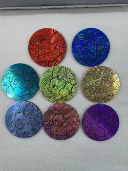 Pokemon Prismatic Evolutions Eevee Coins TCG Mini Tin Promo Coin Full Set Of 8 - Image 1