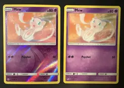 Mew 32/68 Pokemon Hidden Fates 1 Reverse Holo 1 Regular Rare NM/VLP Pokemon TCG - Image 1