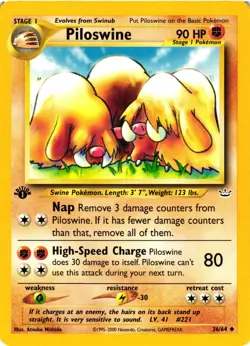 Pokemon TCG Piloswine 36/64 Neo Revelation Regular 1st Edition VLP - Image 1