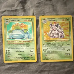 Pokemon Base Set Venusaur Nidoking 1999 Wizards English Card Lot - Image 1
