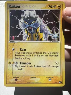 Pokemon TCG Pop Series 2 Raikou Holo Rare Card 3/17 2006 Edition - Image 3