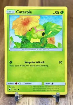 Caterpie 1/147 Burning Shadows Non Holo Common Pokemon Card NM - Image 1