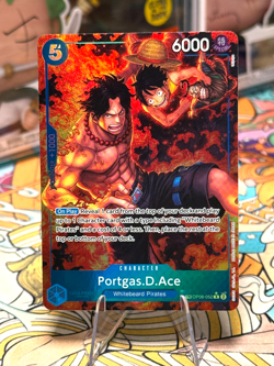 One Piece OP08-052 Portgas.D. Ace Treasure Rare TR OP10 Alt Art NM Card - Image 1