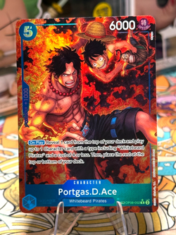 One Piece OP08-052 Portgas.D. Ace Treasure Rare TR OP10 Alt Art NM Card - Image 2