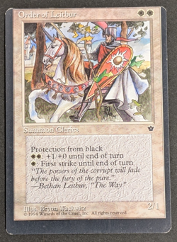 MTG Card - 1x Order of Leitbur B - Fallen Empires LP - Miscut Misprint Oddities - Image 1