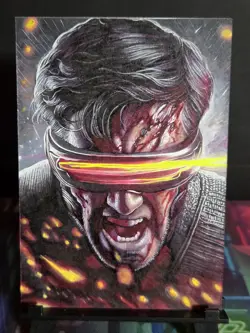 Cyclops X-Men Marvel Hand Drawn 1/1 Sketch Art Card Studio High Quality - Image 1