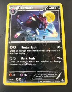 Zoroark 71/108 Dark Explorers Reverse Holo Pokemon Card - Image 1