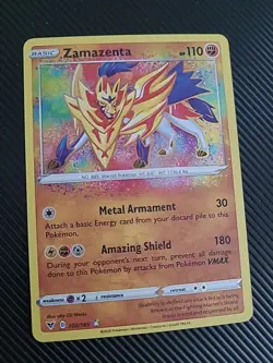 Zamazenta - 102/185 - Pokemon Vivid Voltage Sword & Shield Amazing Rare Card NM - Image 1
