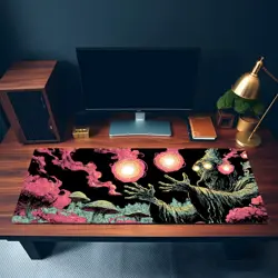 Dark Necromancer MTG Playmat Psychedelic Spellcaster Mushroom Fantasy Art 14x24 - Image 3