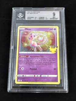 Pokemon Mew 011/025 25th Anniversary Celebrations Holo Rare Beckett BGS 9 MINT - Image 1