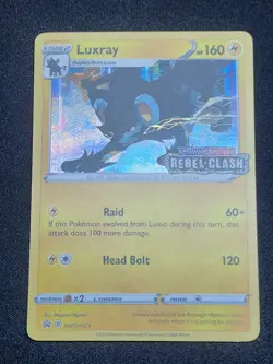 Luxray SWSH023 Rebel Clash Prerelease Promo – Holo Rare Pokemon Card NM - Image 1