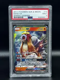 2017 POKEMON SUN & MOON SHINING LEGENDS #10 ENTEI GX PSA 9 - Image 1