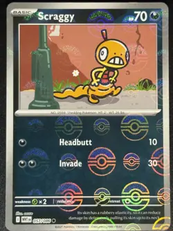 Scraggy (Poke Ball Pattern) #057/086 SV: White Flare Pokemon Card TCG - Image 1
