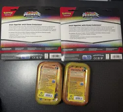 Pokemon Prismatic Scarlet & Violet Sealed 2 Tech Sticker Collection and 2 Tins - Image 2