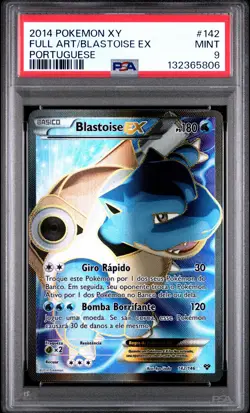 2014 POKEMON XY PORTUGUESE #142 FULL ART/BLASTOISE EX PSA 9 - Image 1