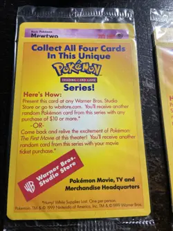 Pokemon The First Movie DRAGONITE MEWTWO ELECTABUZZ PIKACHU WB Promo 1999 Sealed - Image 2