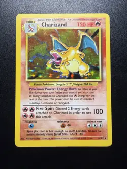 HP Charizard 4/102 Base Set Unlimited Holo Rare Wizards of the Coast Pokemon TCG - Image 1