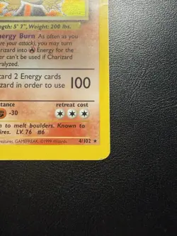 HP Charizard 4/102 Base Set Unlimited Holo Rare Wizards of the Coast Pokemon TCG - Image 4