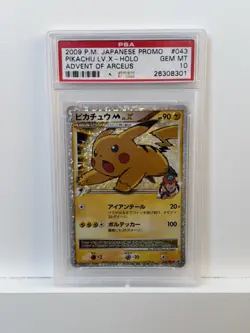 2009 Pokemon Japanese Promo Pikachu M LV.X Holo Advent Of Arceus #043 PSA 10 - Image 1