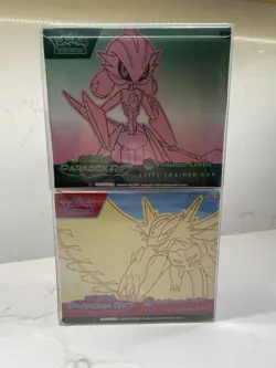 Pokemon Paradox Rift ETB Pokemon Center Exclusive PAIR - Plastic Case Included - Image 1