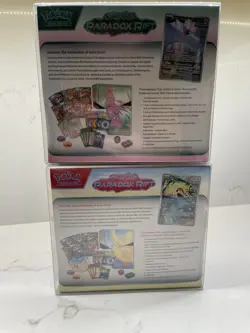 Pokemon Paradox Rift ETB Pokemon Center Exclusive PAIR - Plastic Case Included - Image 2