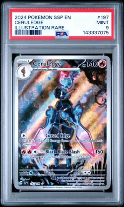 2024 POKEMON SSP EN-SURGING SPARKS ILLUSTRATION RARE #197 CERULEDGE PSA 9 - Image 1