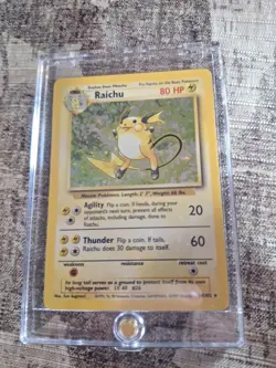 Pokemon TCG Raichu Base Set 14/102 Holo 1995/96/98 Hp 80 Agility 20 Thunder 60 - Image 1