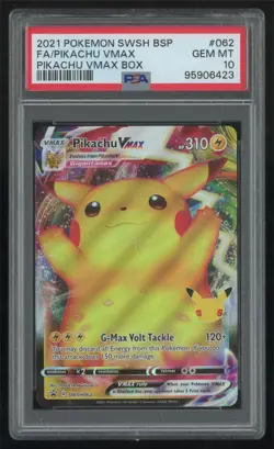 2021 SWSH - Pikachu VMax Box Pikachu VMAX PSA 10 Black Star Promo #062 - Image 1