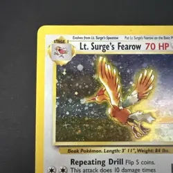 Pokemon Lt. Surge's Fearow 7/132 Gym Heroes Unlimited Holo Rare 70 HP English MP - Image 3