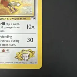 Pokemon Lt. Surge's Fearow 7/132 Gym Heroes Unlimited Holo Rare 70 HP English MP - Image 5