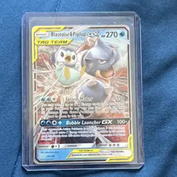 Pokemon Blastoise & Piplup GX TAG TEAM Ultra Rare Holo 38/236 SM-Cosmic Eclipse - Image 1