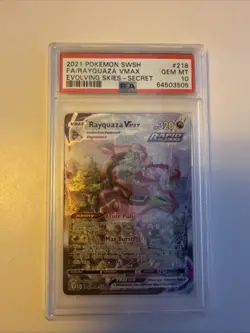 Pokemon 2021 Rayquaza VMAX 218/203 Alt Art Evolving Skies GEM MINT PSA 10 - Image 1