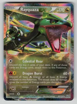 Rayquaza EX 85/124 Holo Rare EX Dragons Exalted Pokemon NM - Image 1