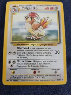 Pokemon Pidgeotto 22/102 Base Set Rare - Image 3