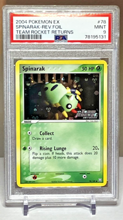 2004 Pokemon Team Rocket Returns Spinarak 78/109 REVERSE HOLO STAMPED PSA 9 - Image 1