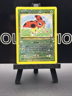 2001 Pokemon - Ledyba Reverse Holo Southern Islands Expansion 7/18 WOTC 2 SWIRLS - Image 2
