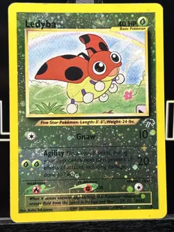 2001 Pokemon - Ledyba Reverse Holo Southern Islands Expansion 7/18 WOTC 2 SWIRLS - Image 3