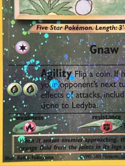 2001 Pokemon - Ledyba Reverse Holo Southern Islands Expansion 7/18 WOTC 2 SWIRLS - Image 5