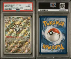 Pokemon 2024 Magneton 159 Pokemon Center Stamp Promo Surging Sparks PSA 10 - Image 2
