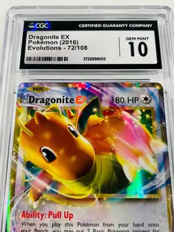 CGC 10 Dragonite EX 72/108 XY Evolutions 2016 Pokemon TCG Ultra Rare Gem Mint - Image 2