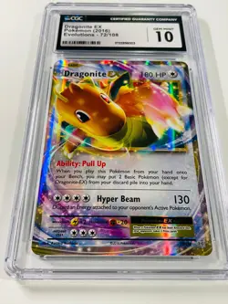CGC 10 Dragonite EX 72/108 XY Evolutions 2016 Pokemon TCG Ultra Rare Gem Mint - Image 3