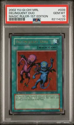 Yu-Gi-Oh! 2002 Delinquent Duo MRL-039 1st Edition Ultra Rare PSA 10 GEM MINT - Image 1
