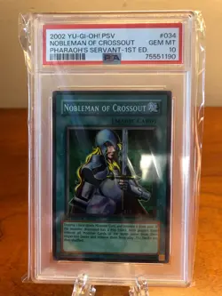 2002 YU-GI-OH! Nobleman of Crossout 1st Edition PSV-034 Pharaoh's Servant PSA 10 - Image 3