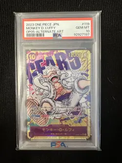 One Piece Monkey D. Luffy Alt Art OP05-119 SEC PSA 10 Gem Mint Jap Gear 5 - Image 1