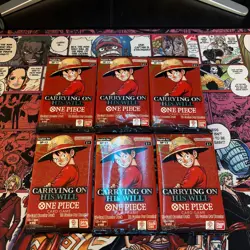 One Piece Carrying On His Will OP-13 6 Booster Packs Lot English - Image 1