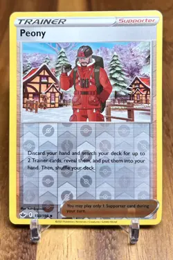 Peony 150/198 Reverse Holo Chilling Reign Trainer Pokemon Card NM - Image 1