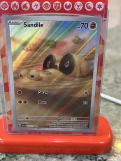 Sandile 216/198 Illustration Rare Scarlet and Violet Base Set Pokemon Card NM - Image 1